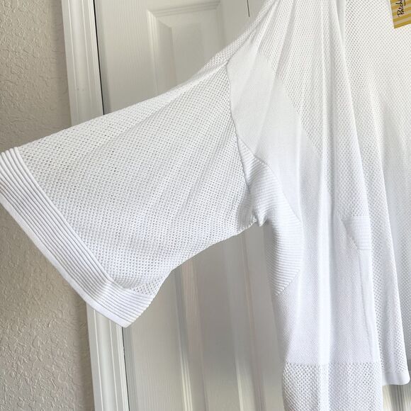 Andrea Jovine Cardigan Women's Size XL White Open Front Side Slits - Picture 3 of 9